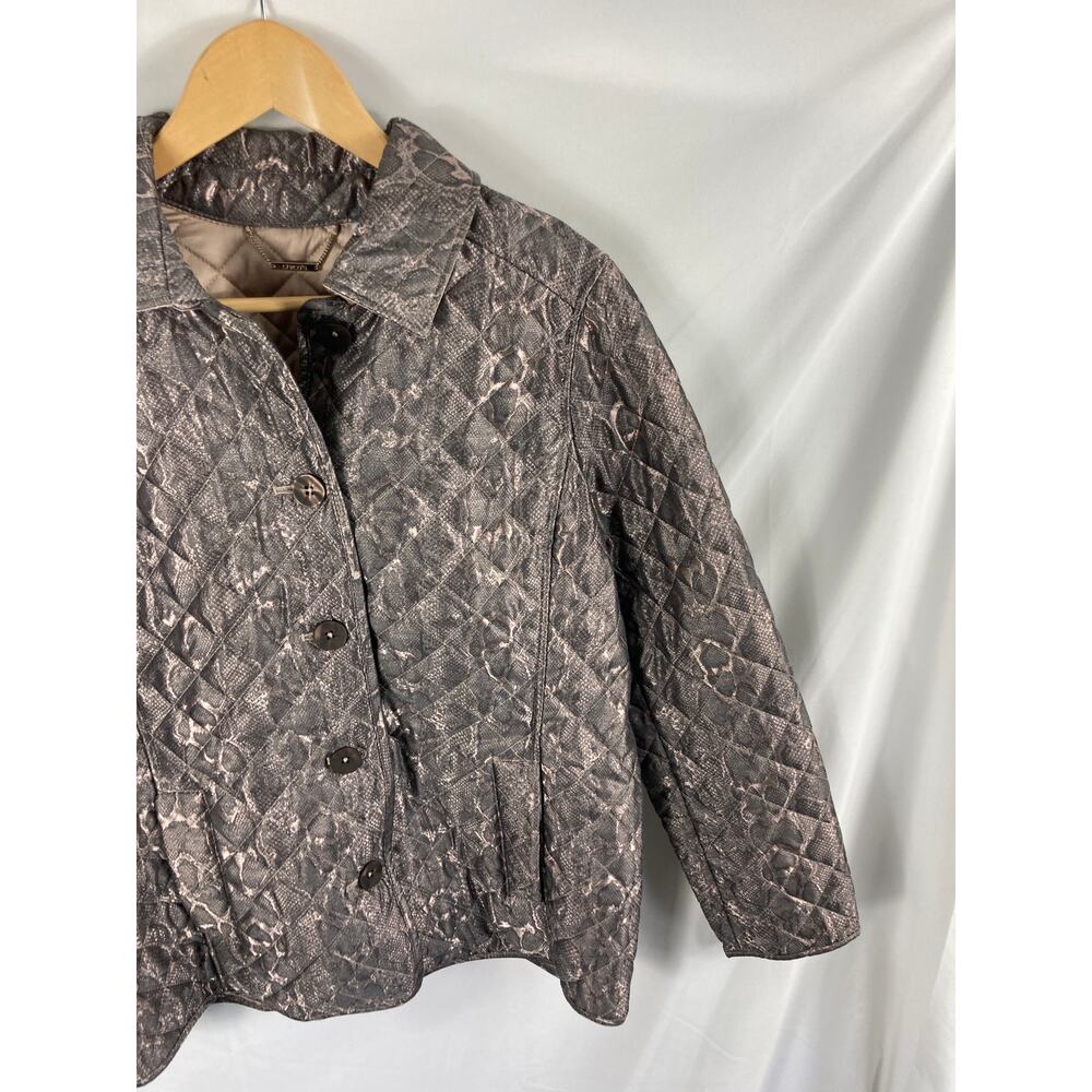Chicos Python Print Quilted Button Up Jacket Size… - image 4